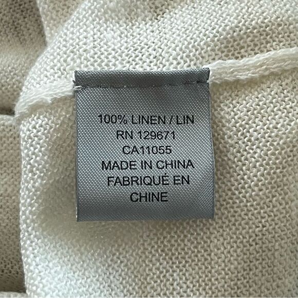 360 Linen Knit Sweater Size Large Black and Cream Color block Lightweight - Picture 8 of 8